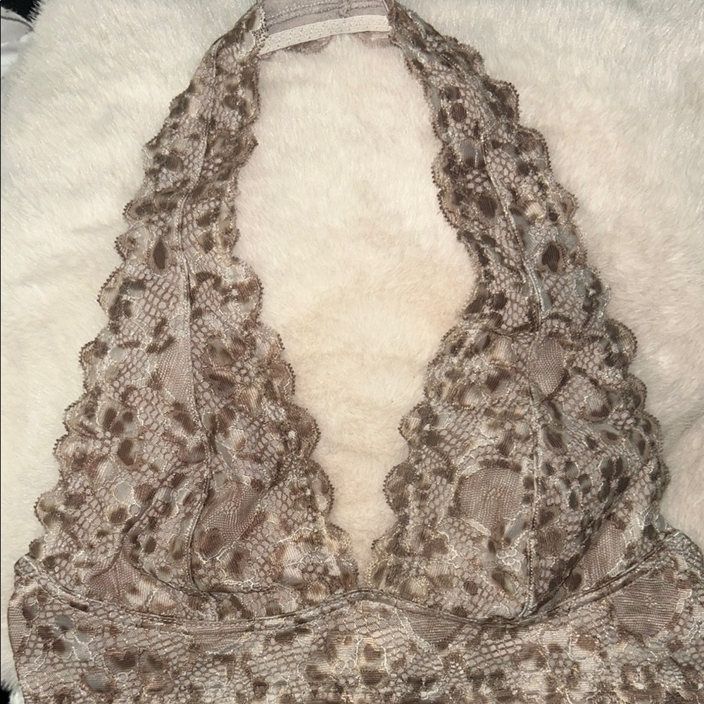 Free People Tan Lace Bralette